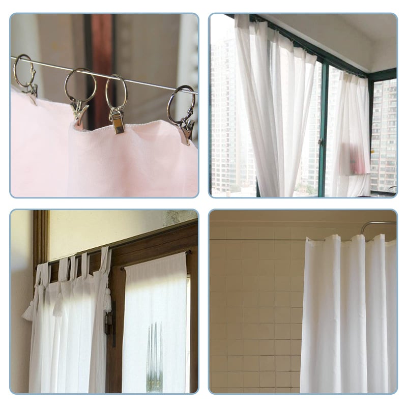 DEWEL 17.4FT/5.3M Stainless Steel Clothes Lines for Hanging Clothes Outside - DEWEL Clothesline Heavy Duty for Wire Curtain Hanging - Windproof Anti-sag Multipurpose Outdoor Clothesline - Image 4